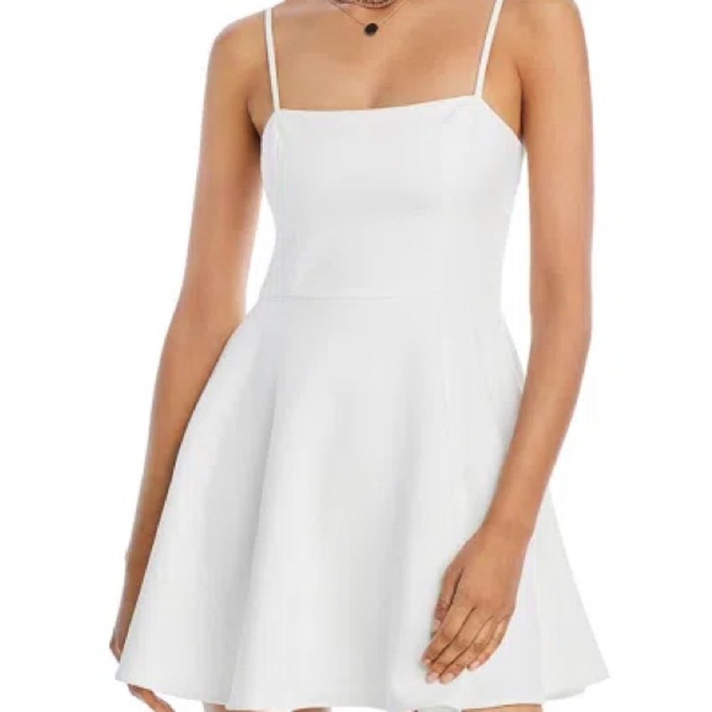 French Connection White Spaghetti Strap Skater Flare Dress